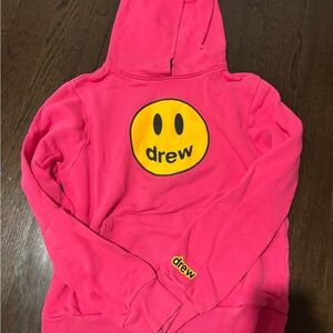 Drew House Kids Hoodie in Pink with Yellow Smiley